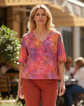 Normal Crazy - Blouse Botton Batik - korte mouw