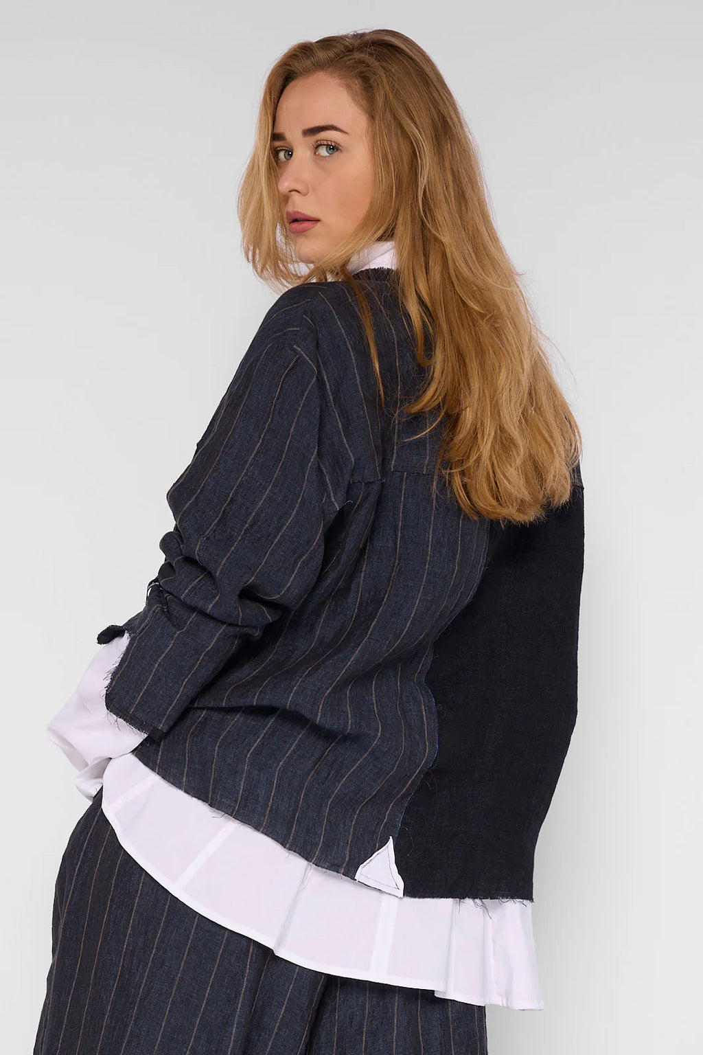 Chalona - Linnen Jasje - Denim-blauw