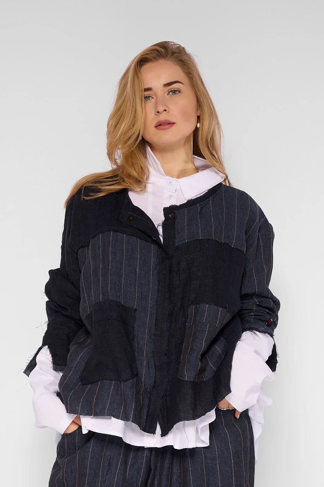 Chalona - Linnen Jasje - Denim-blauw