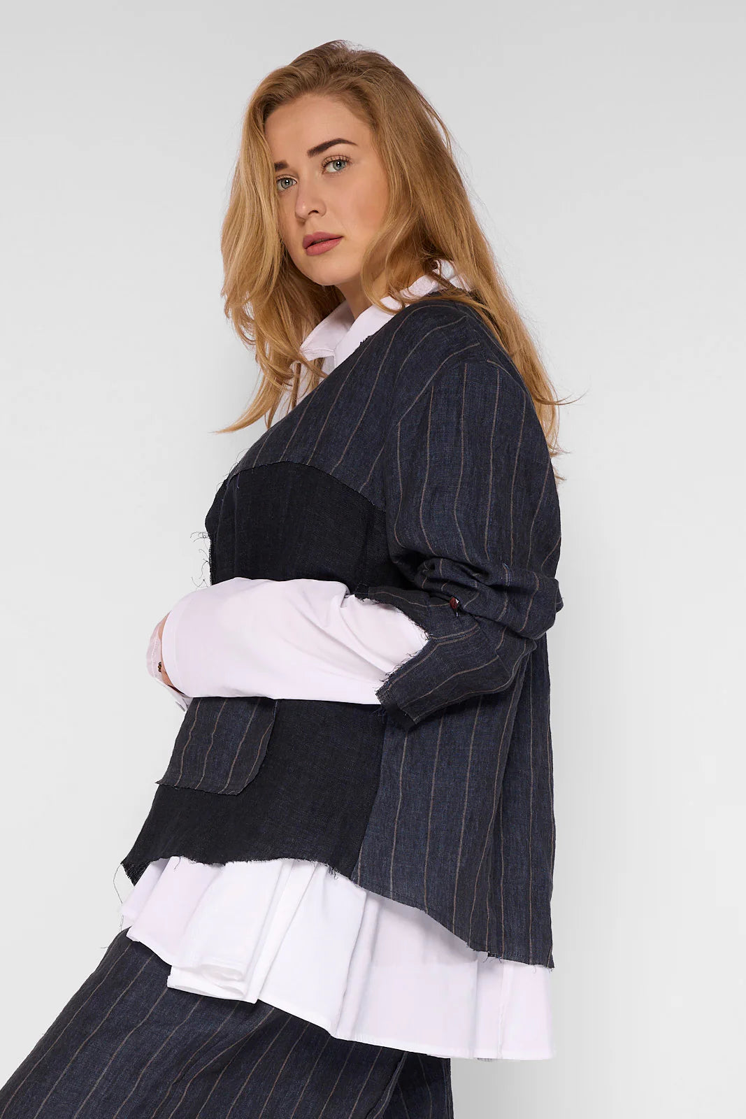 Chalona - Linnen Jasje - Denim-blauw