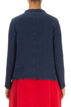 Grizas - Collar Blue Linen Jacket