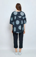 Bella blue - Blouse cirkels D356-H3055 - blue