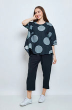 Bella blue - Blouse cirkels D356-H3055 - blue