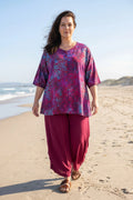 Luna Serena - Blouse Dallas -  18 Batik Magenta Fuchsia/blauw