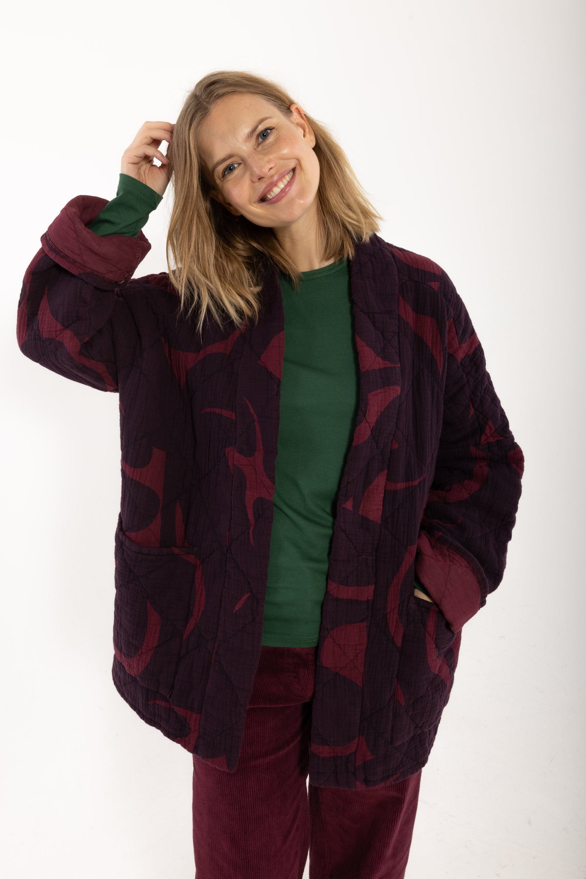Danefæ - Quiltjasje Danekatrin - Dark Wine/Dark Cherry TROPS