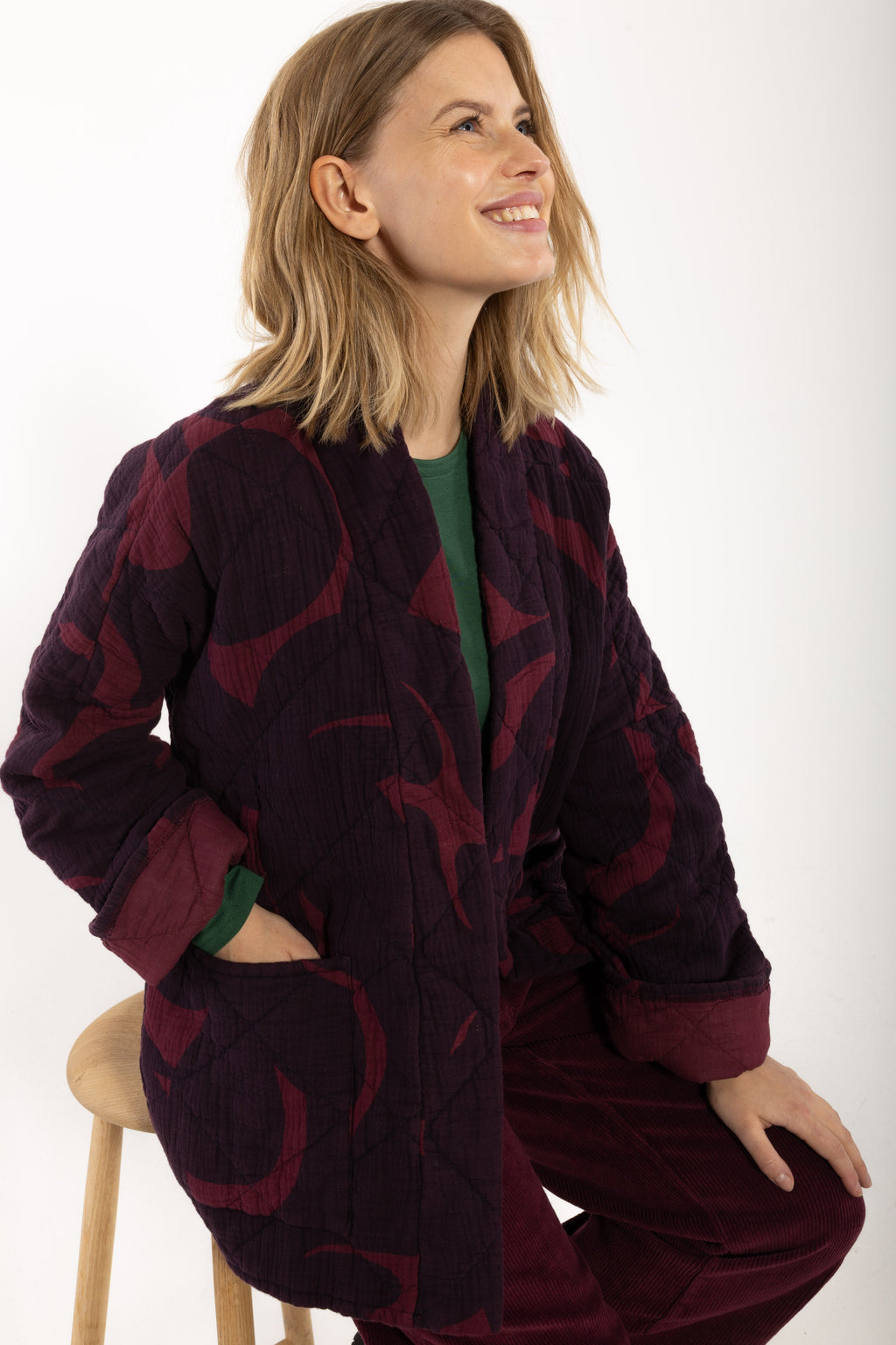 Danefæ - Quiltjasje Danekatrin - Dark Wine/Dark Cherry TROPS