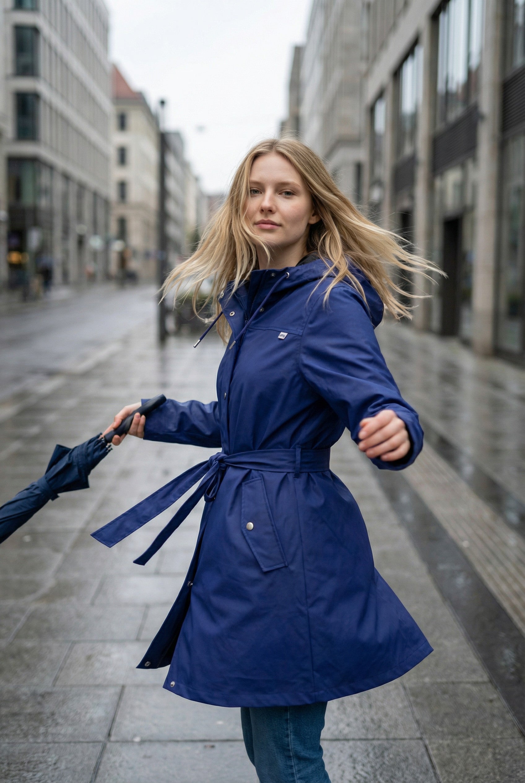Danefæ - Danerainlover  Regenjas 100% Waterdicht - Blue Purple tussenjas