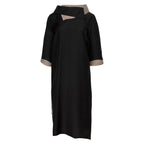 E-Avantgarden - Jurk 2 kleurige kraag - Black/Taupe - Maat M en L