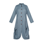 HeArt - Lang linnen jurk/ vest Yacka - Light blue Tussenjas