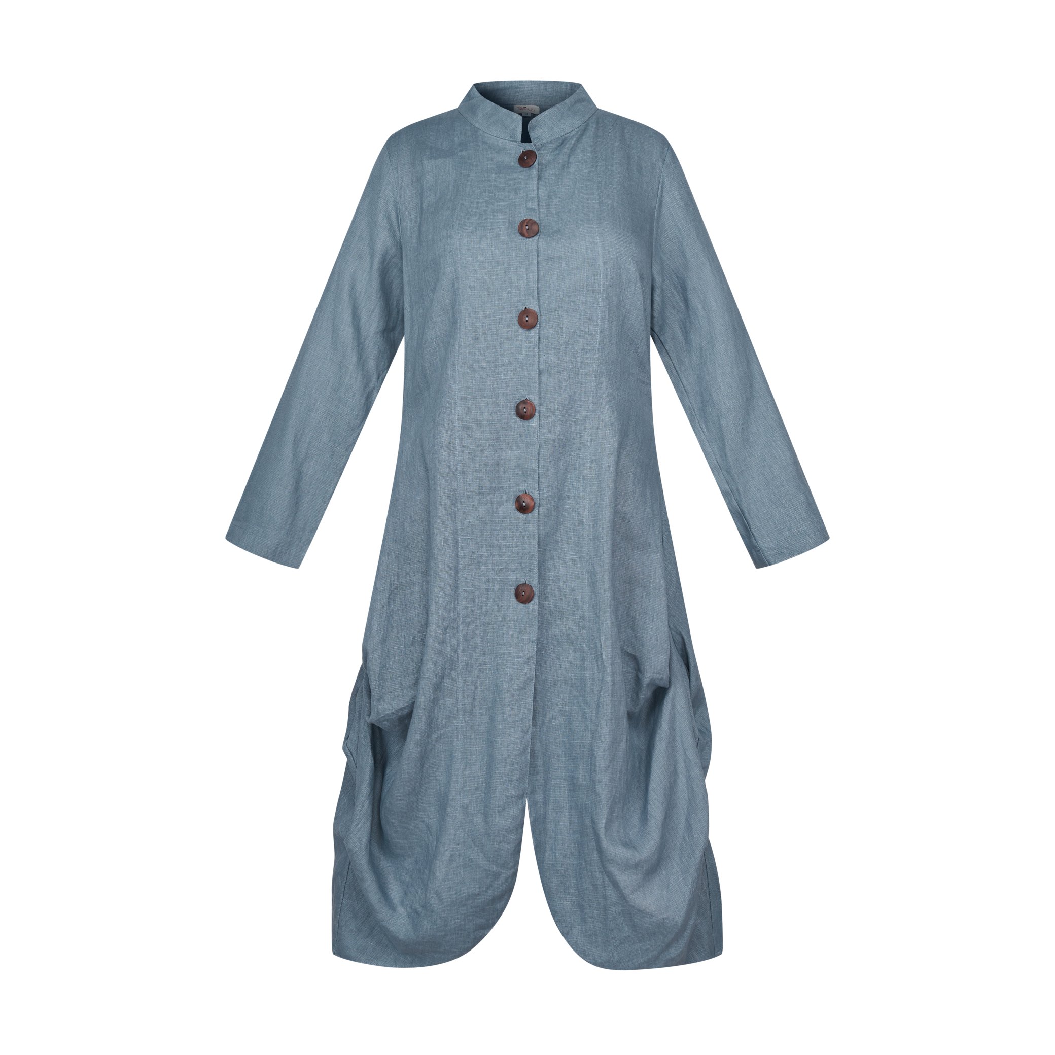 HeArt - Lang linnen jurk/ vest Yacka - Light blue Tussenjas