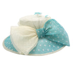 BB Style - Hoed "Feestelijk" Sisal stip - Lichtblauw