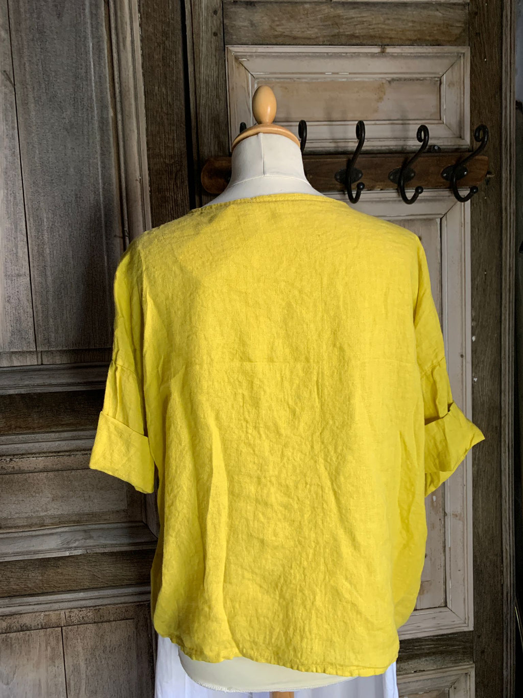 BB Style - Kort Blouse linnen - Geel