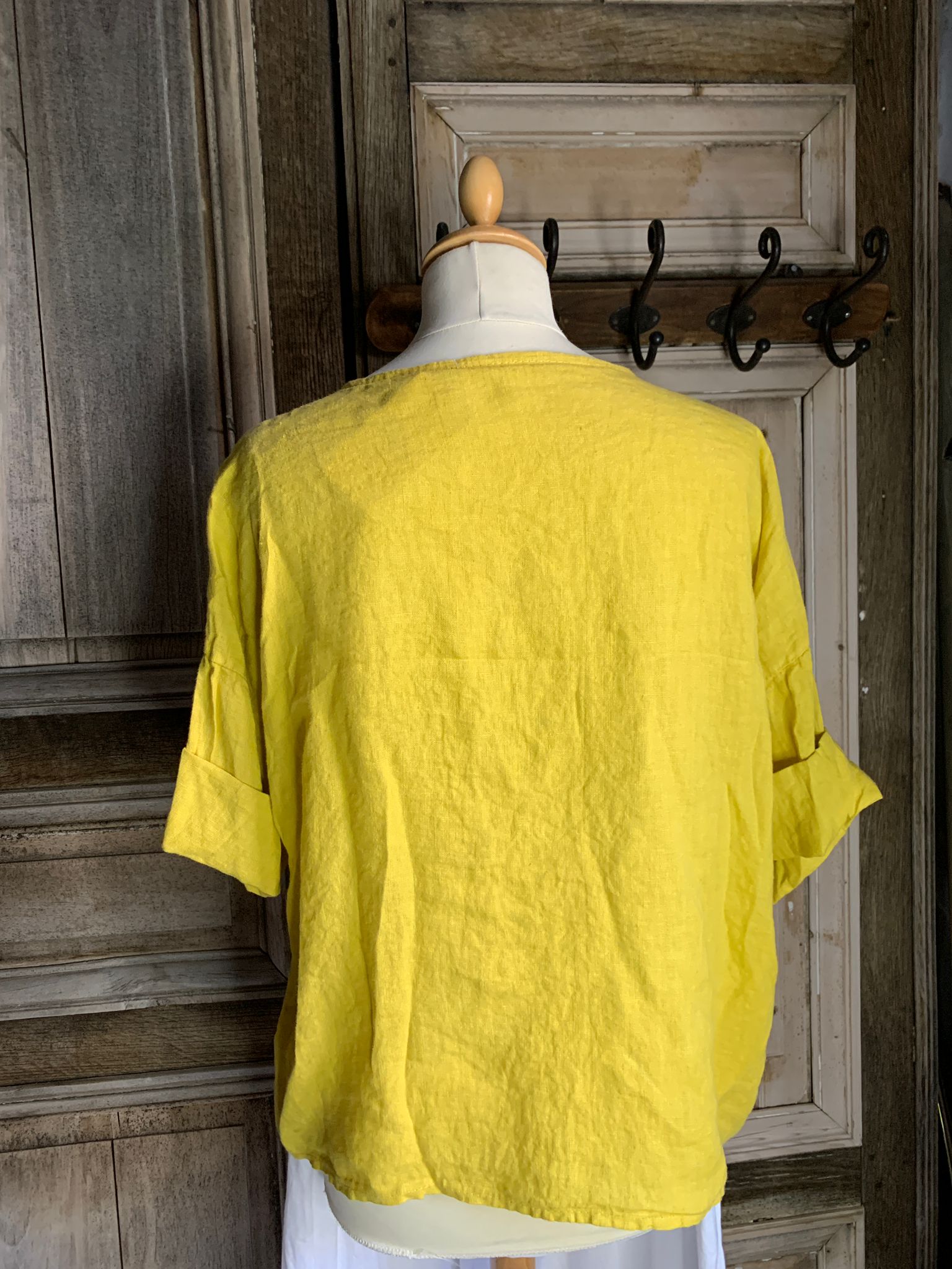 BB Style - Kort Blouse linnen - Geel