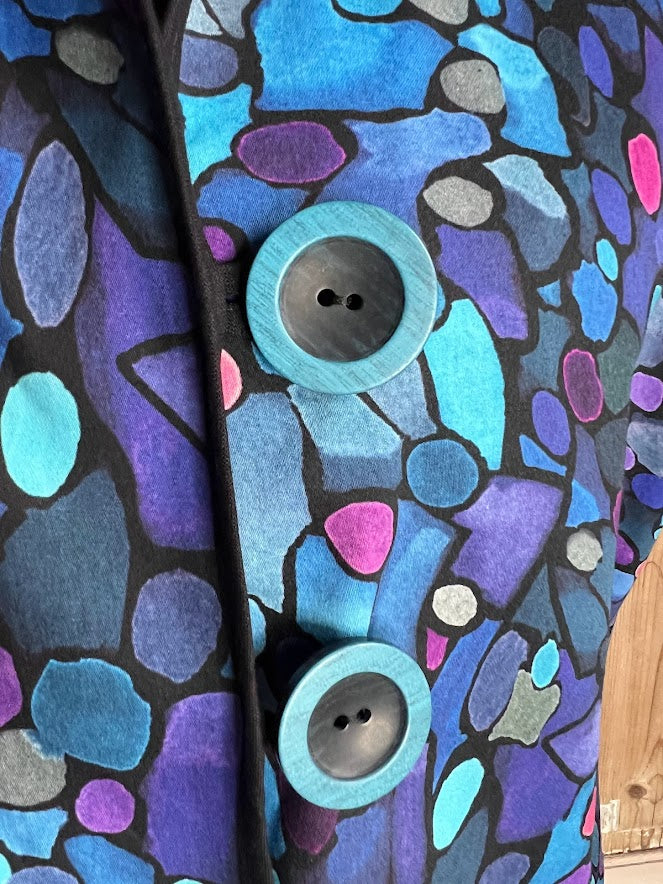 Geesje Sturre - Jasje katoen - Blauw print* tussenjas