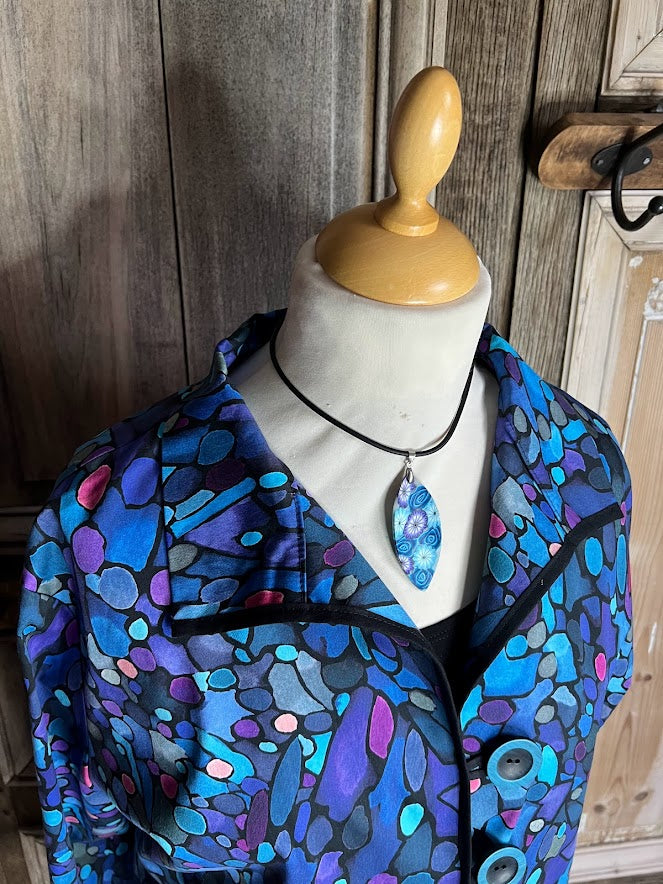 Geesje Sturre - Jasje katoen - Blauw print* tussenjas