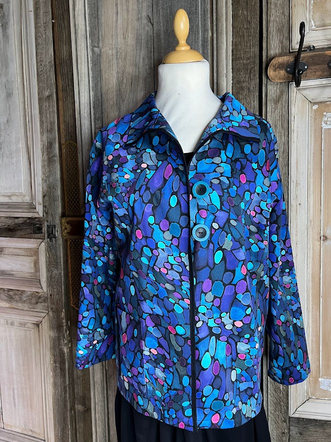 Geesje Sturre - Jasje katoen - Blauw print* tussenjas