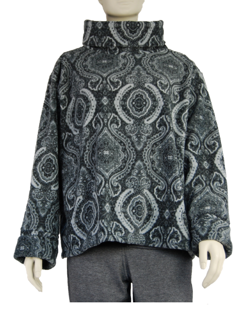 Boris - Trui col fleece mêlee - Ornament print - nr. 6129