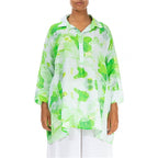 Grizas - Linnen Blouse - Lime Print bloem