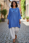 Grizas - Linnen jurk jeans blauw