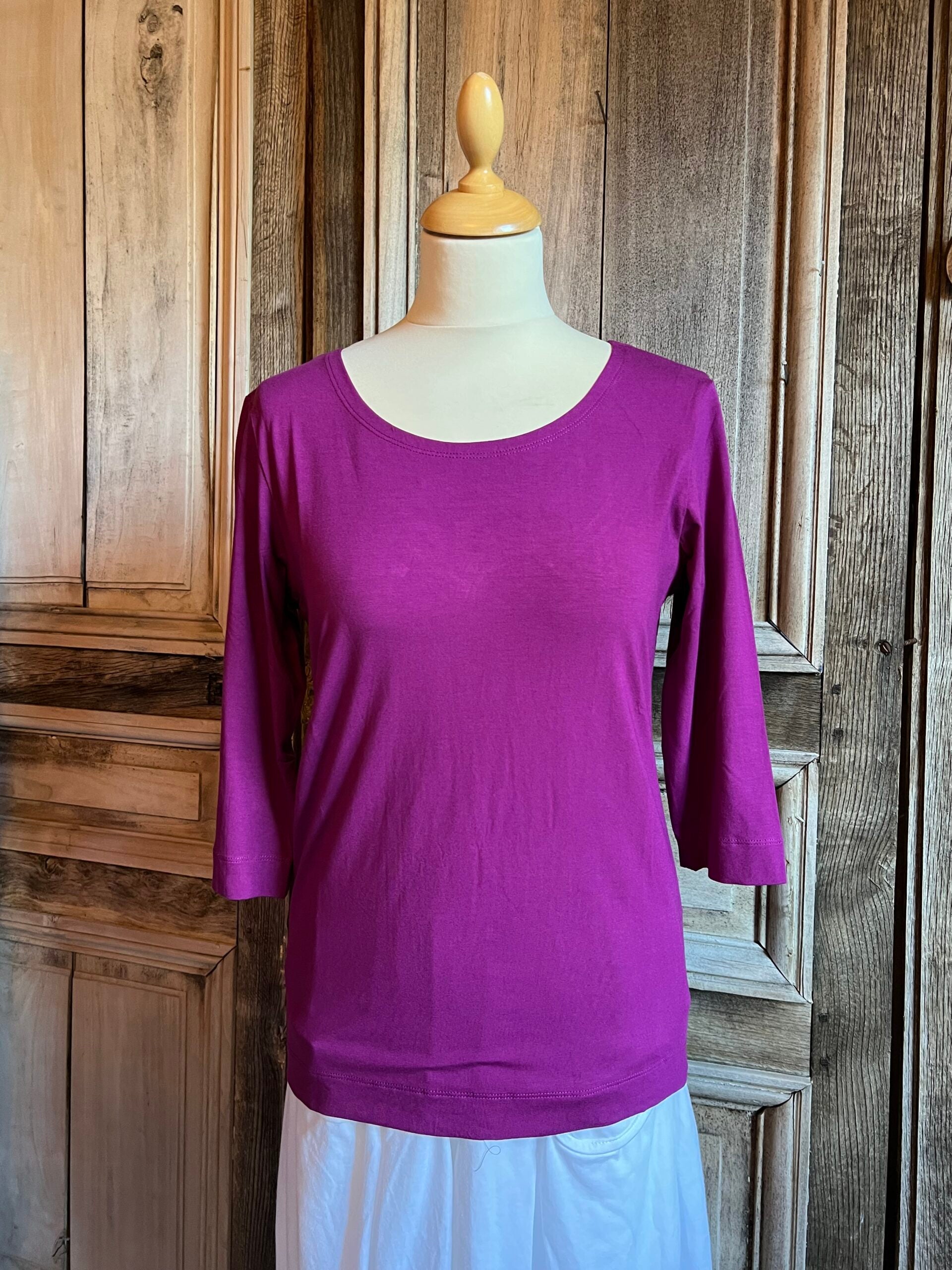 HeArt - Basic shirt 3/4 mouw - Fuksia W38 (magenta)