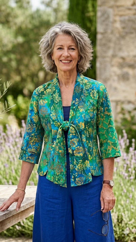 HeArt - Blouse Jupiter - Groen/Petrol C10 bloem