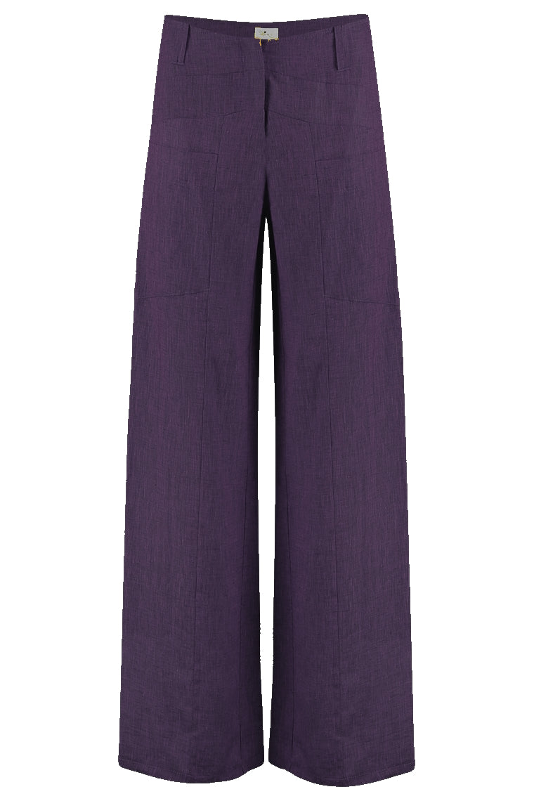 HeArt - Triangle broek linnen LNS - Purple W01