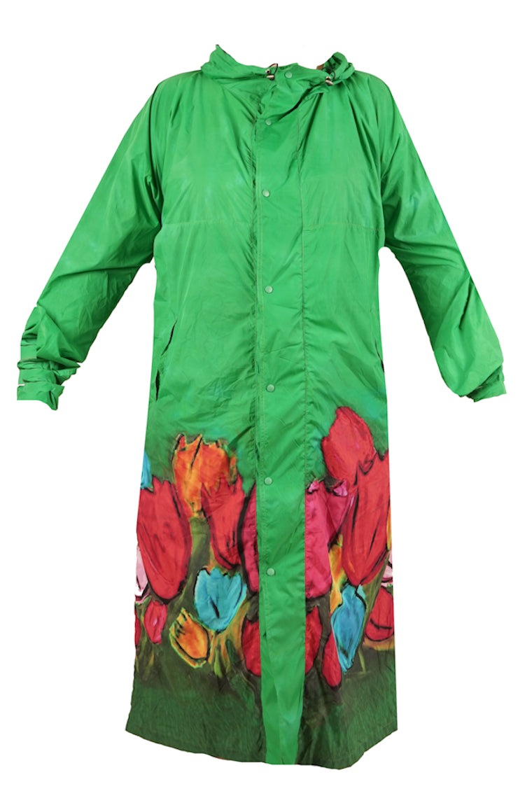 HeArt - Sunart lang Regenjas  - Multi tulpen-tussenjas bloem