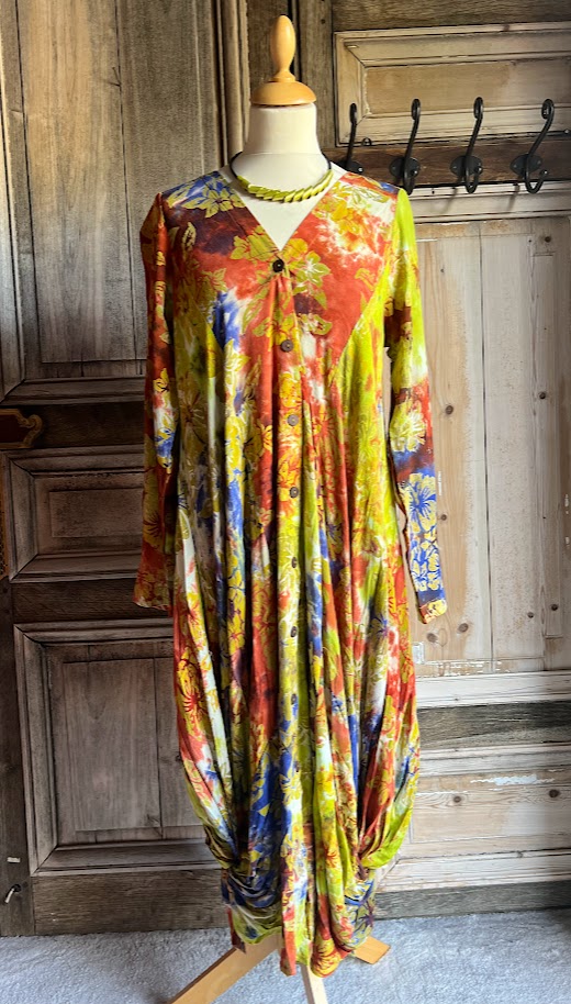 HeArt - Jurk Mulhouse - Olive bloem