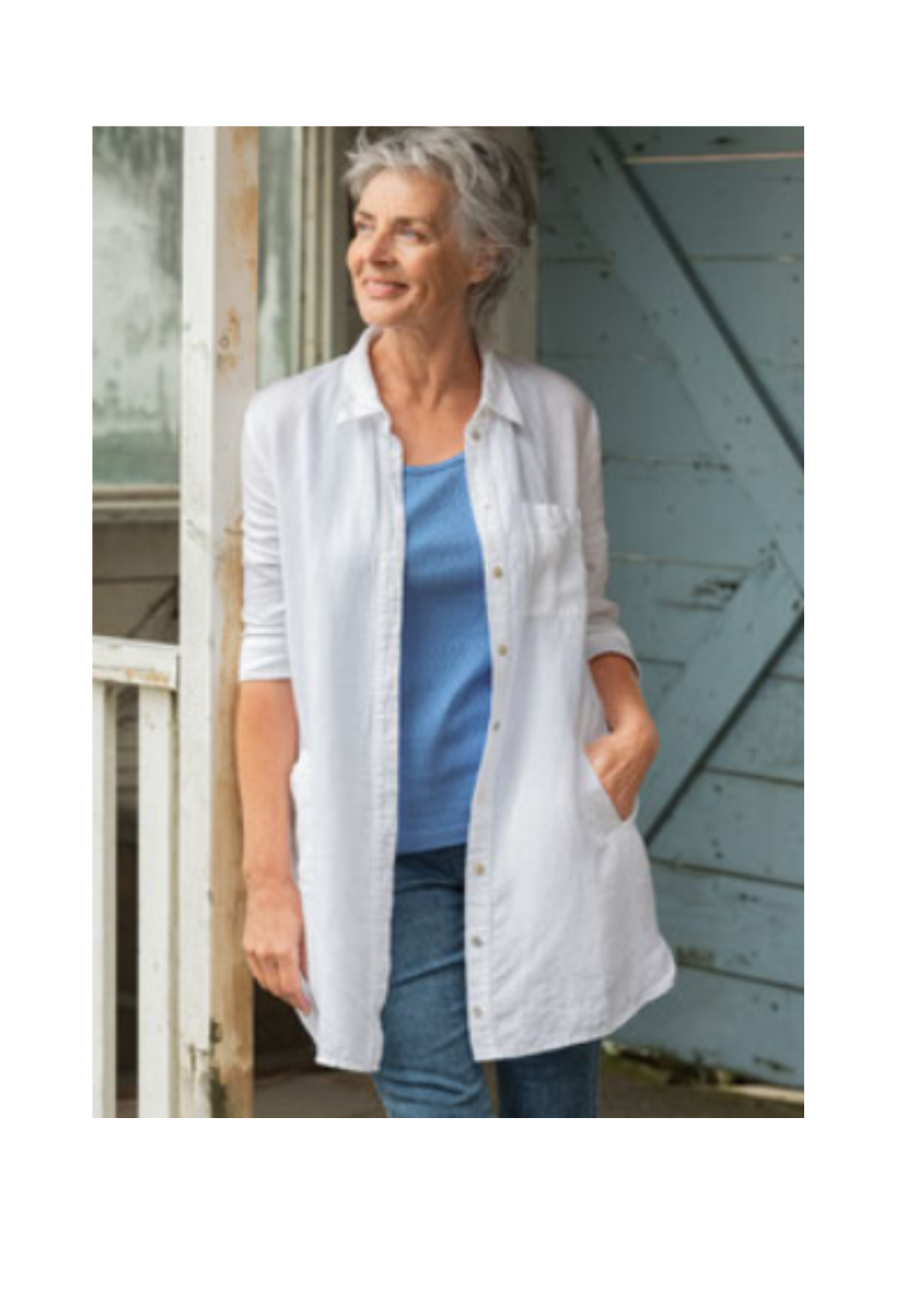 Heidekönigin - Lange blouse - Wit