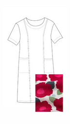 Heidekönigin - Jurk Mari - Rood -Magenta Bloem Maat L