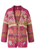 Himalaya - Alpaca jacquard vest met een abstract gebreid bloemenpatroon. wol