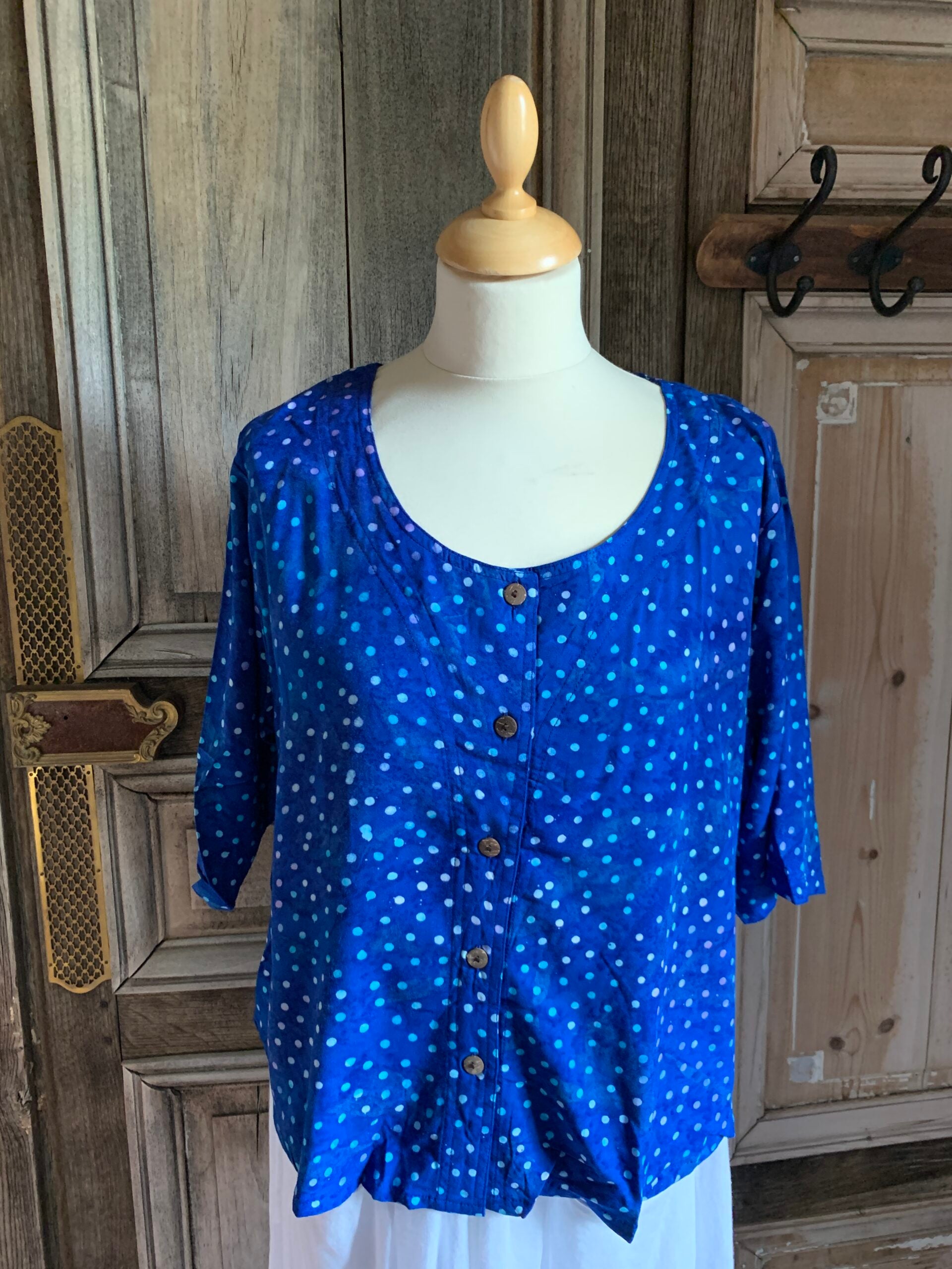 Normal Crazy - Blouse Botton korte mouw