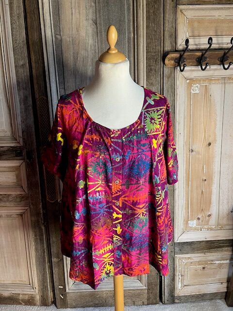 Normal Crazy - Blouse New Moza korte mouw Batik
