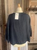 MB style linnen blouse donkerblauw