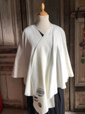 Geesje Sturre - Poncho van katoen fleece - Wolwit