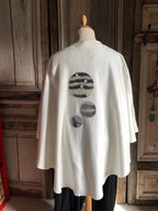 Geesje Sturre - Poncho van katoen fleece - Wolwit