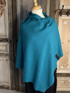Geesje Sturre - Poncho van katoen fleece - Petrol *