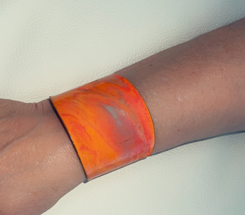 BB Style - Uniek handgemaakte armband van een LP - Oranje