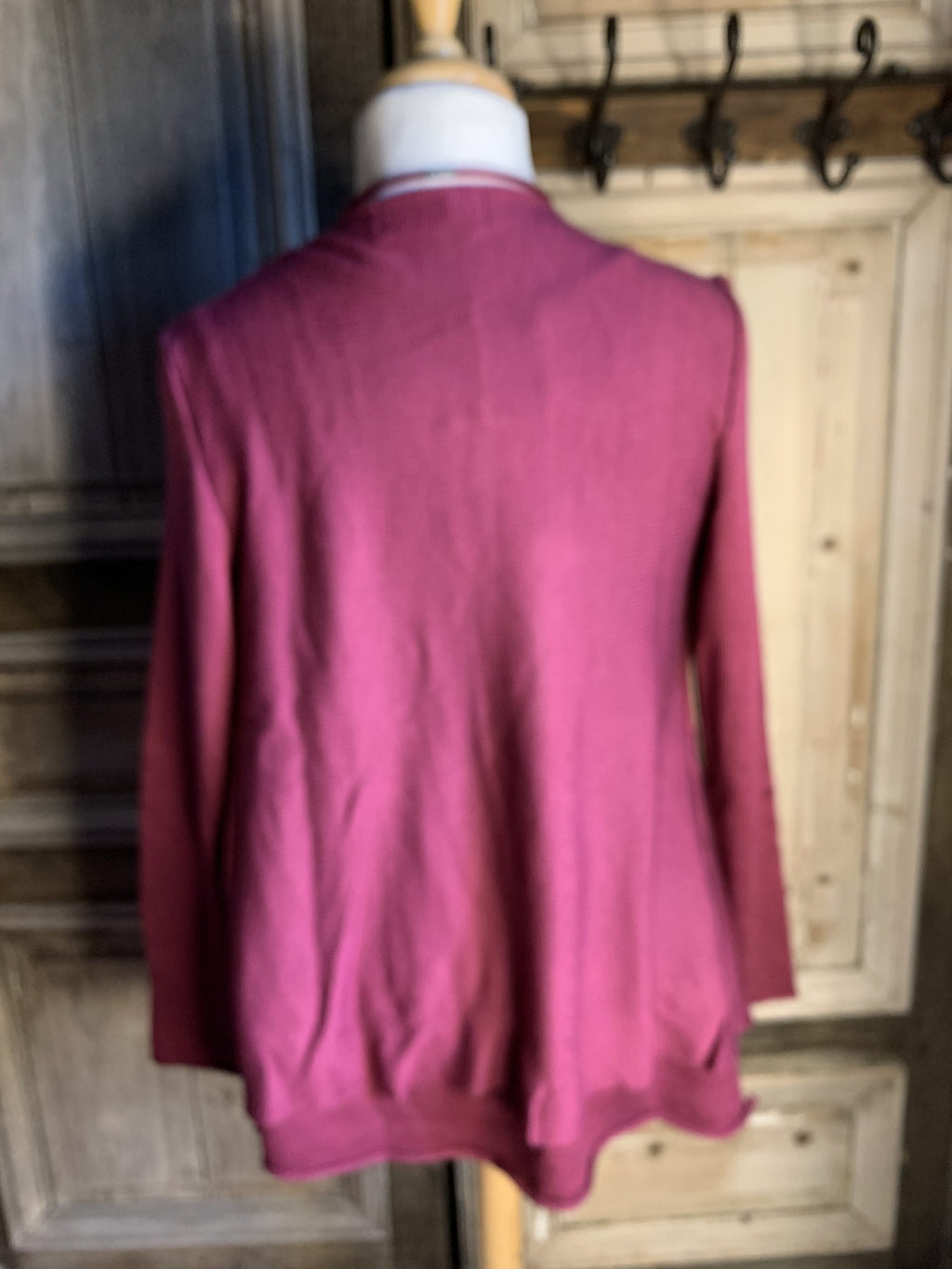 Zuza Bart - Vest met wolgevilte elementen wol magenta