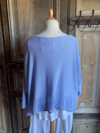 MB Style - korte katoenen trui - licht blauw