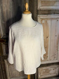 BB Style - Linnen top ronde hals - Uni  gebroken wit (linen)