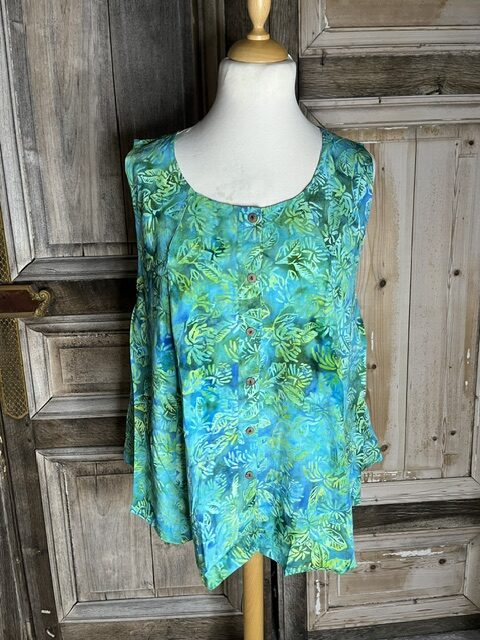 Normal Crazy - Blouse New Moza batik zonder mouw groen