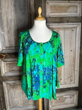 Normal Crazy - Blouse New Moza korte mouw - Batik bruin groen blauw