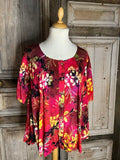 Normal Crazy - Blouse New Moza korte mouw - Batik rood