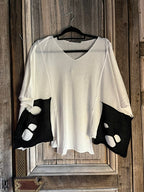 Amandine top wit/zwart