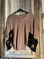 Amandine top taupe/zwart