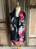 The Blue turban - Wollen Shawl* bloem