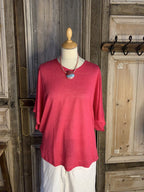 Geesje Sturre - 100% linnen shirt - Rood Magenta