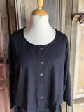 Blouse botton spandex zwart