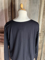 Blouse botton spandex zwart